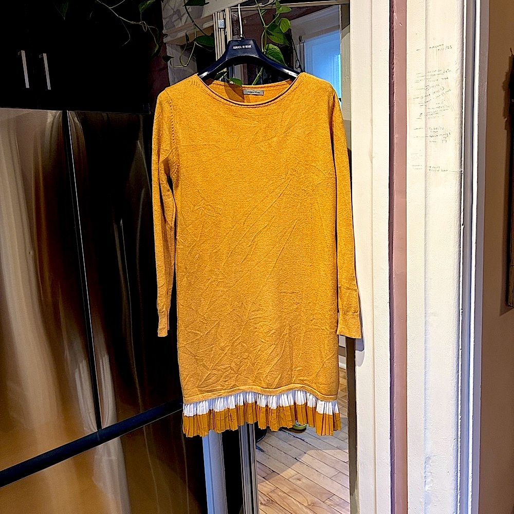 Elegant Mustard Midi Dress